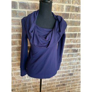 Lilly Pulitzer cowl neck pullover dark blue size XS long sleeves stretchy